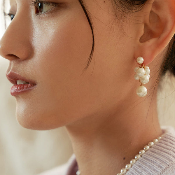 Cluster Pearl Earrings - Zafari Studio Jewelry